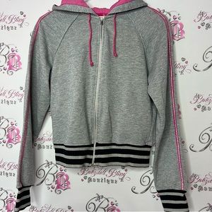 R T school sparkly rhinestone sweater bling line down arms sparkly all over y2k